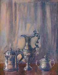 Chope en argent, 1695, pichet, 1746, coupe et couvercle, 1658, vers 19e siècle, 1920