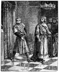 Simon de Montfort se querellant avec Henri III