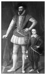 Sir Walter Raleigh et son fils, 1602, 1896