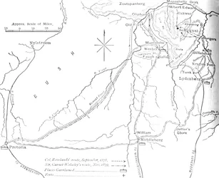 Carte esquisse du pays de Sekukuni, vers 1880