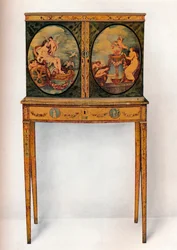 Petit cabinet en acajou sur pied, vers 1680