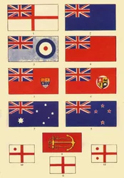 Quelques pavillons de la Grande-Bretagne et du Commonwealth, vers 1948