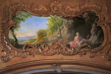 Abbaye cistercienne de Valloires du XIIe siècle, reconstruite au XVIIe siècle, peinture attribuée à François Boucher dans la sacristie de l