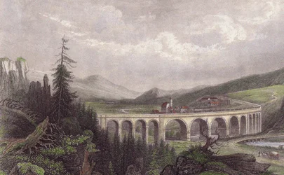 Chemin de fer du Sud. Viaduc Payerbach, Semmering