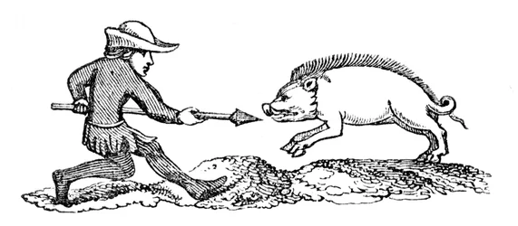 Chasse au sanglier, XIVe siècle, 1833