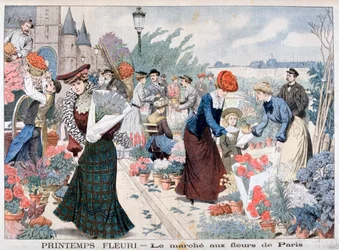 Fleurs de printemps sur un marché, Paris, 1903