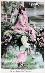 Printemps, carte postale française vintage, c1900