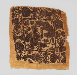 Carré avec une scène de chasse, byzantin