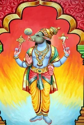 Temple hindou Sri Vadapathira Kaliamman. Avatar de Vishnou. Varaha, 3e incarnation. Singapour