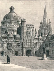 Église Sainte-Marie et le Radcliffe, depuis la cour, à Brasenose, 1896