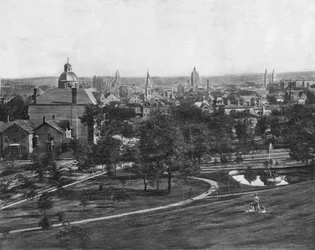 Saint Paul depuis Merriams Hill, Minnesota, USA, vers 1900