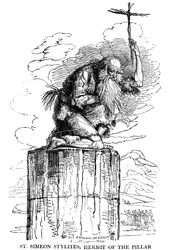 Saint Siméon Stylite, ermite de la colonne, 5ème siècle, 1825