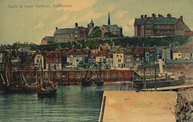 Stade et port intérieur, Folkestone, fin 19e-début 20e siècle