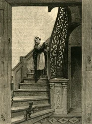 Escalier dans la maison de Southampton, vers 1872