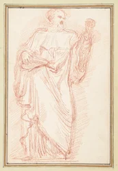 Figure Masculine Debout avec un Livre