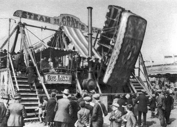 Yacht à vapeur, une attraction de fête foraine à Hamstead Heath, Londres, 1926-1927