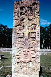 Stèle B de Copan, Honduras, précolombien, Maya, vers 300-630