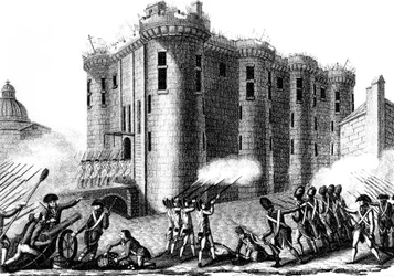 Prise de la Bastille par les Parisiens menés par les Gardes Grenadiers, 14 juillet 1789