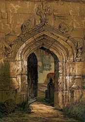 Église de Stratford, Warwickshire, Angleterre, 1845