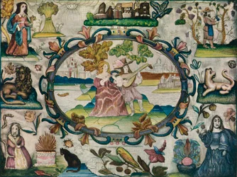 Image de Stump Work, période jacobéenne, vers 1615