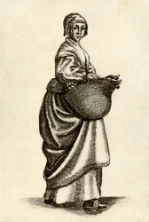 Femme suédoise en sabots, 1640, 1937