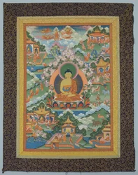 Tangka avec Bouddha, XIXe siècle