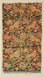 Tapisserie avec lions dorés et palmettes