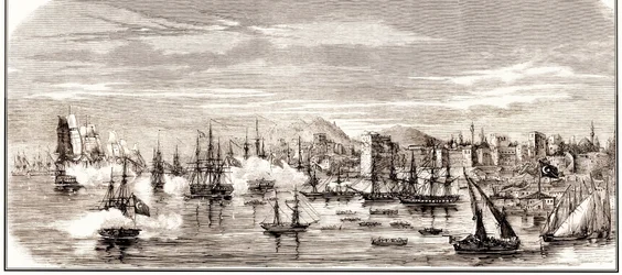 La bataille de Sinop le 30 novembre 1853, milieu du 19e siècle