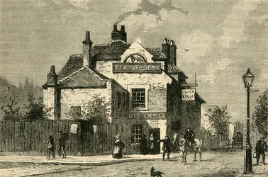 Le Lion Noir, Church Street, Chelsea, en 1820, vers 1876