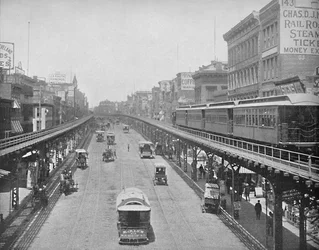 Le Bowery, vue vers le nord, New York