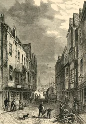 Le pied du pont, Southwark, en 1810, vers 1878