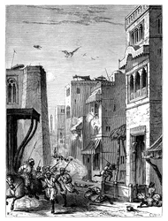 Les troupes britanniques entrant à Multan, 19ème siècle
