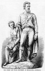 Le Monument Burke et Wills à Melbourne, Australie, 1865