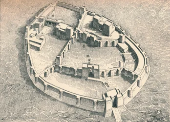 Le château de Sendshirli en Syrie du Nord, vers 1902, 1903
