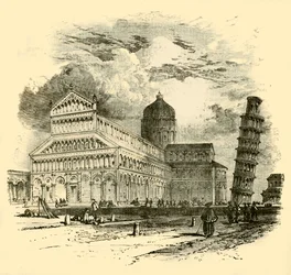 La cathédrale et la tour penchée, Pise, 1890