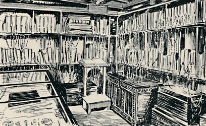 La bibliothèque enchaînée de Wimborne, 1929