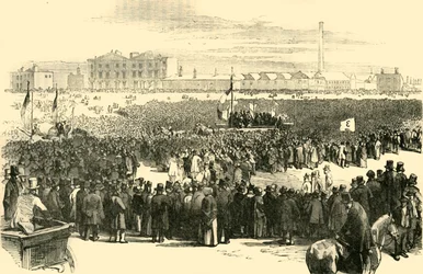 Réunion chartiste sur Kennington Common, 1848, vers 1878