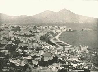 La ville, la baie et le Vésuve, Naples, Italie, 1895