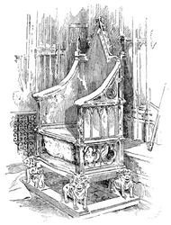 La chaise du couronnement, abbaye de Westminster, Londres, 1900