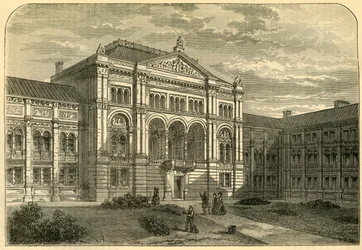 La cour de la gare de South Kensington, vers 1876
