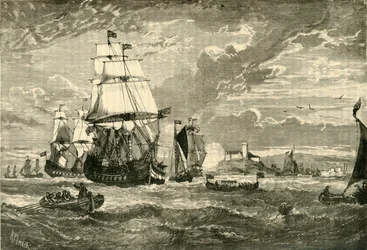 La Première Flotte de la Compagnie des Indes Orientales quittant Woolwich, 1601, 1890