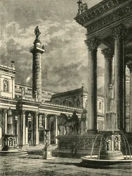 Le Forum et la Colonne de Trajan, restauration, 1890