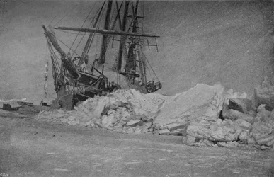 Le Fram après une pression de glace. 10 janvier 1895, 1895-1897