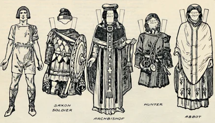 La Galerie du Costume Britannique : La Tenue des Danois et des Anglo-Saxons Tardifs, vers 1934