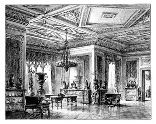 Le salon vert, château de Windsor, vers 1888