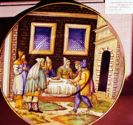 Institution de la Pâque, assiette en faïence italienne d