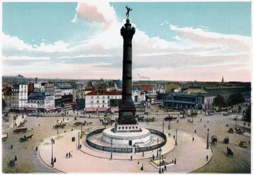 La colonne de Juillet sur la place de la Bastille, Paris, vers 1900