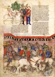 Les Chevaliers de la Table Ronde, miniature de La Quête du Saint Graal et la Mort d