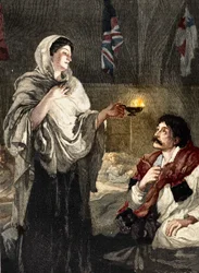 La Dame à la lampe, vers 1880