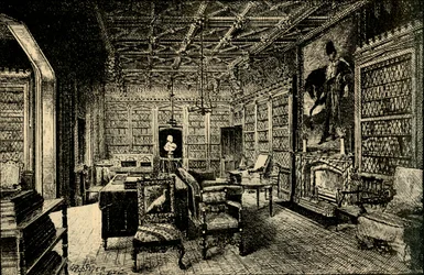 La bibliothèque à Abbotsford, 1882